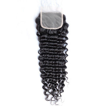 Virgin Brazilian Remy Curly 4” x 4” HD Transparent Lace Closure