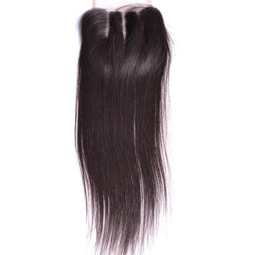 Virgin Brazilian Remy Straight 4” x 4” Lace Closure