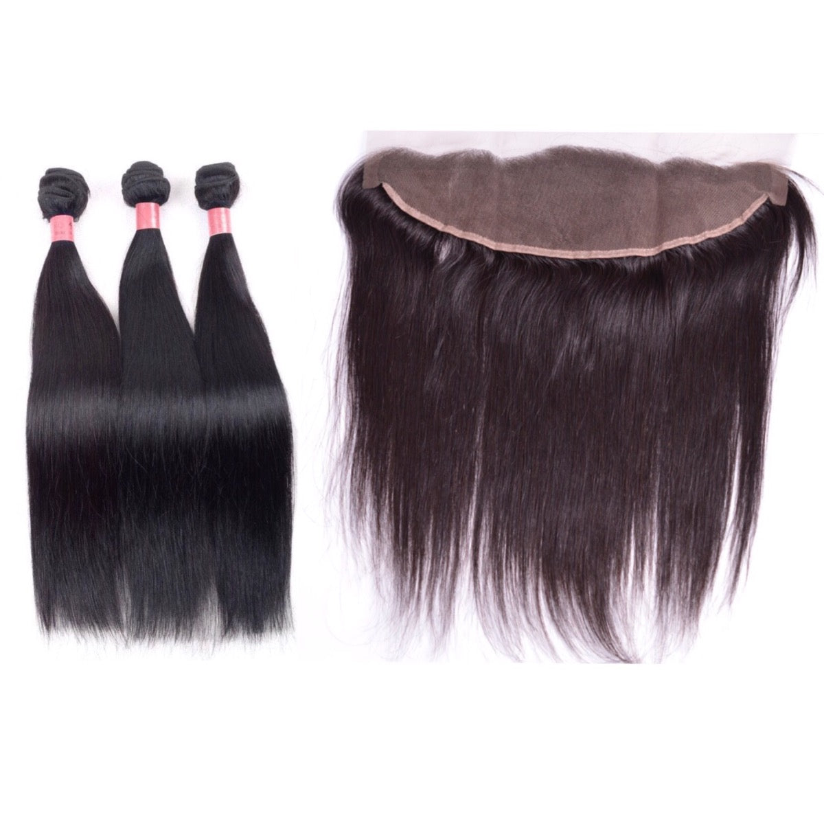 3 bundles & Frontal hair 100% Human Hair Straight Hair Bundle With Lace Frontal  main image 2