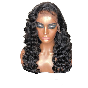 HD Transparent Virgin Brazilian Deep Wave Full Lace Wig
